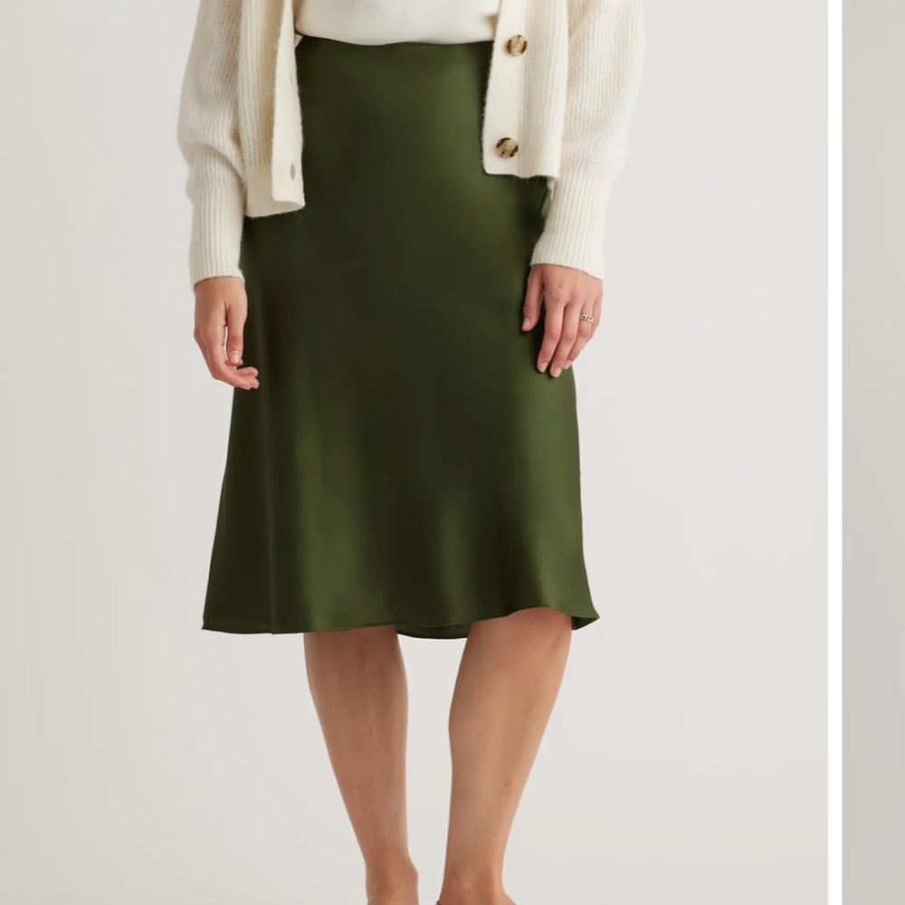 Quince 100% Washable Mulberry Silk Midi Skirt